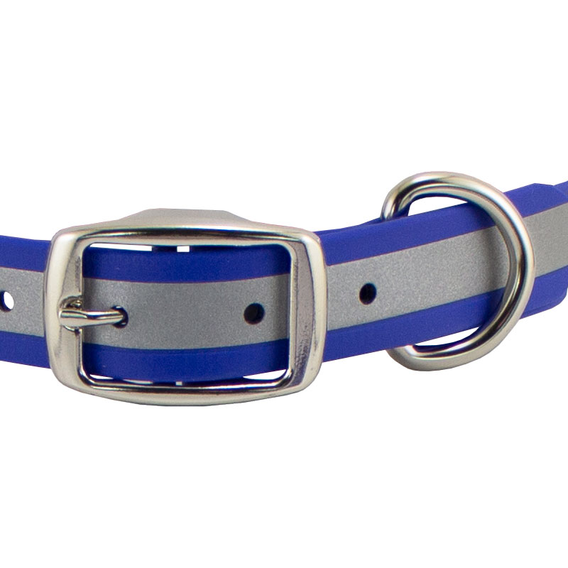 Reflective Biothane Standard Collar Buckle Front
