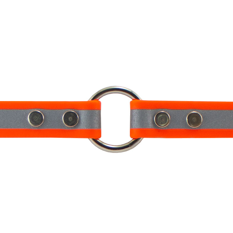 Reflective Biothane Center Ring Collar Ring Detail
