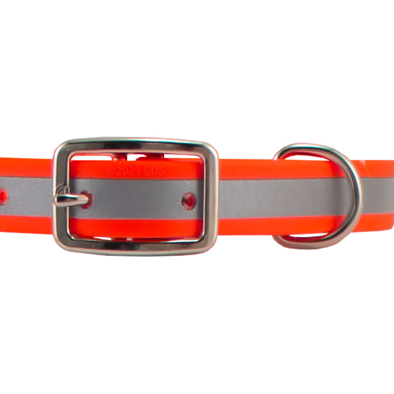 Reflective Biothane Standard Collar Buckle Front