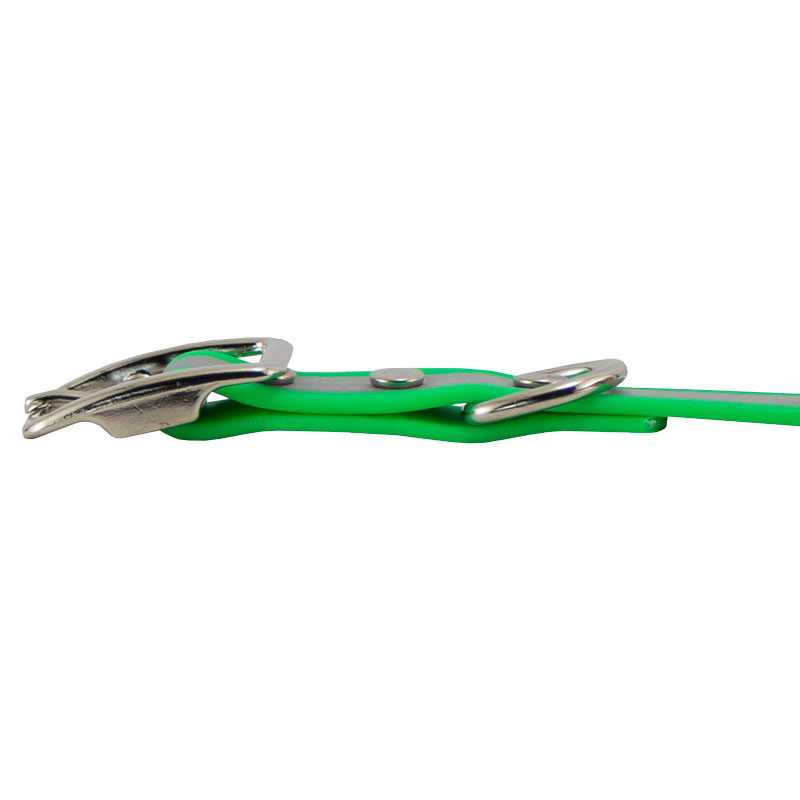 Reflective Biothane Center Ring Collar Buckle Side