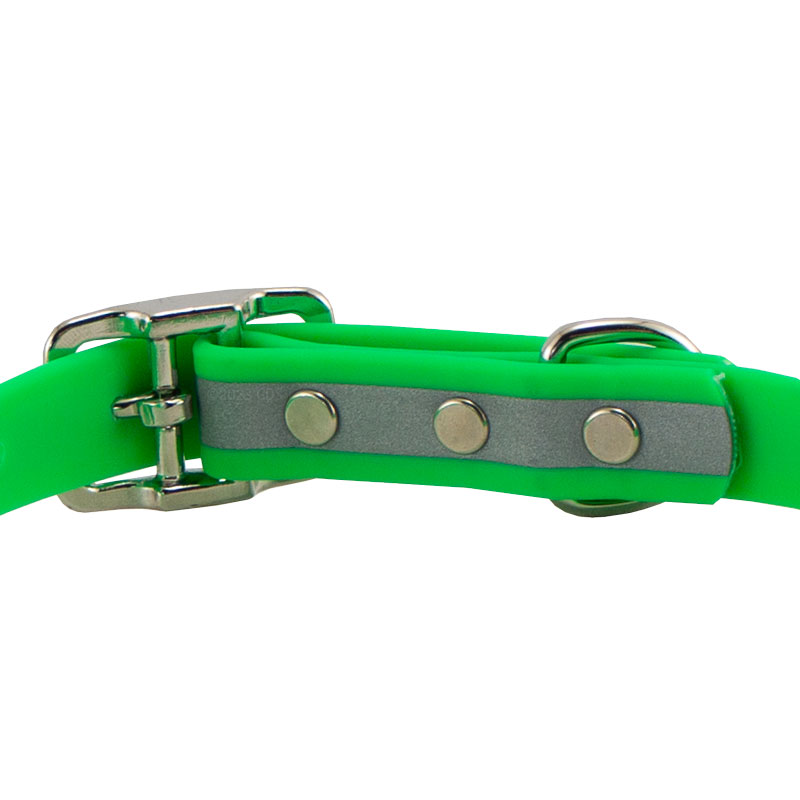 Reflective Biothane Center Ring Collar Buckle Back