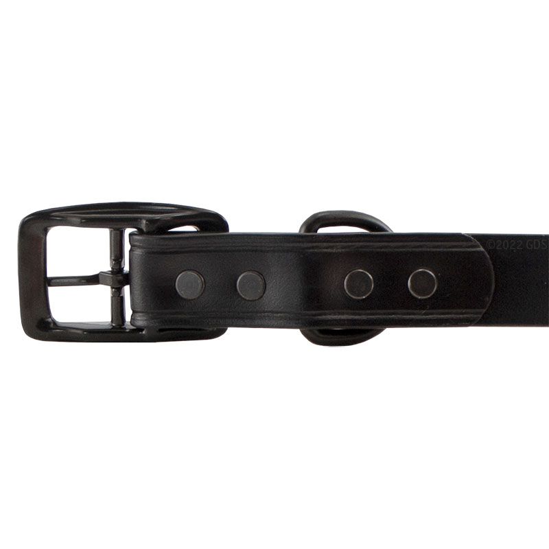 Blackout Biothane Standard Collar Buckle Detail