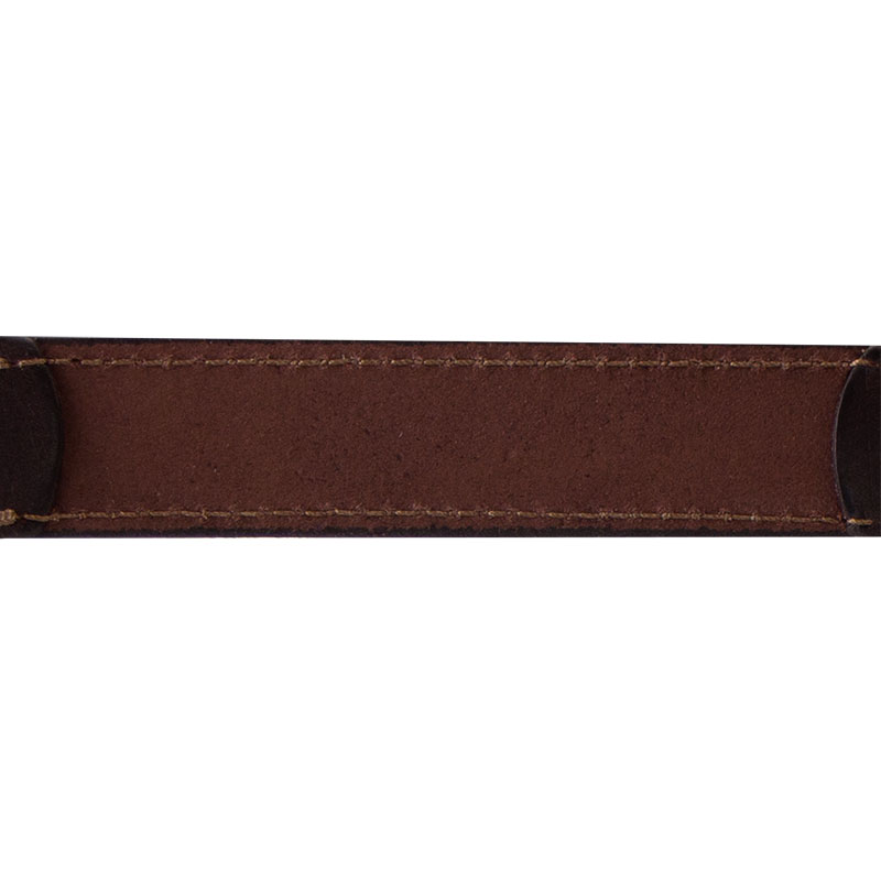1 in. Dark Brown Leather Center Ring Collar Inside Material Detail