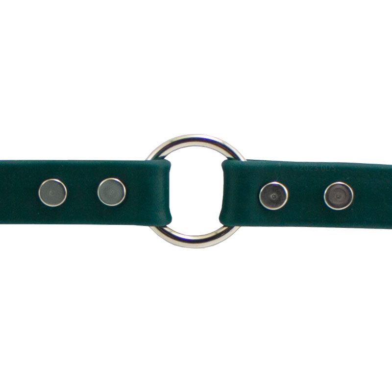 Super Heavy Biothane Center Ring Collar Ring Detail