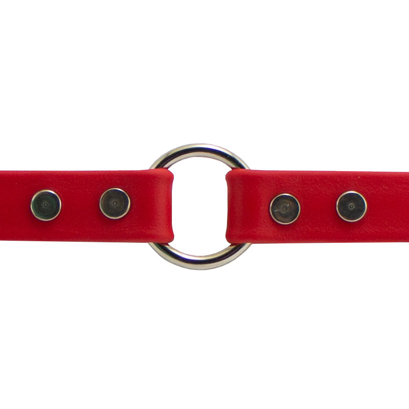 Super Heavy Biothane Center Ring Collar Ring Detail