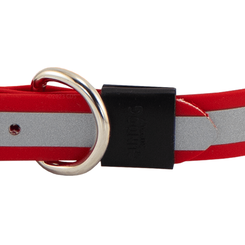 Reflective Biothane Center Ring Collar Keeper Detail