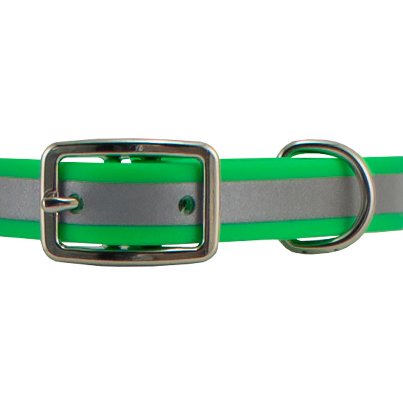 Reflective Biothane Standard Collar Buckle Front