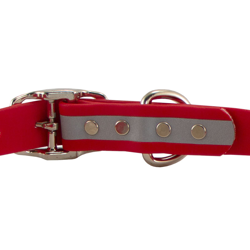 Reflective Biothane Center Ring Collar Buckle Back Detail