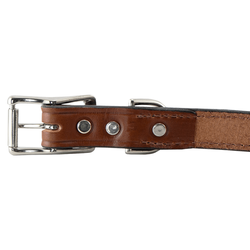 Mahogany Leather Dog Collar Buckle Inside Detail