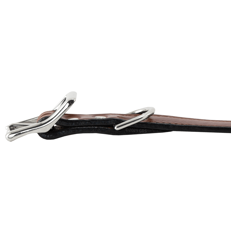 Mahogany Leather Dog Collar Buckle Edge Detail
