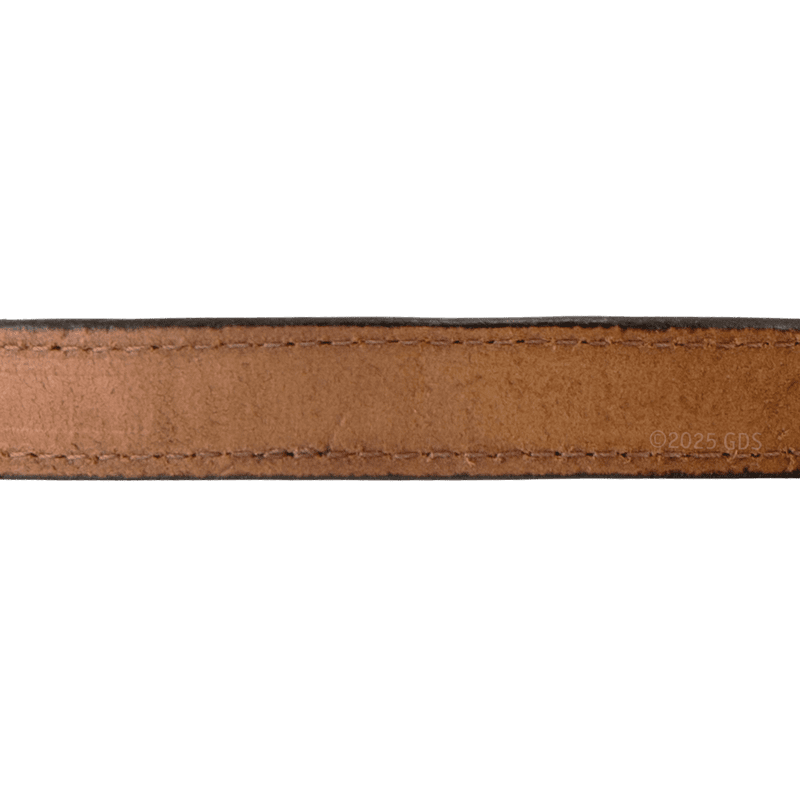 Mahogany Leather Dog Collar Inside Stitching Detail