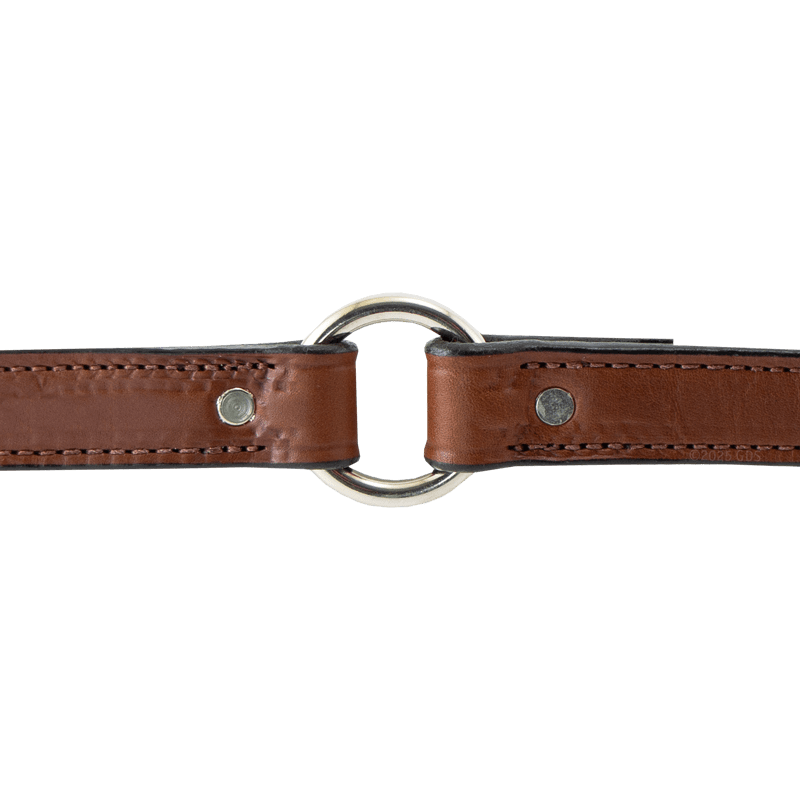 Mahogany Leather Dog Collar Inside Center Ring Detail