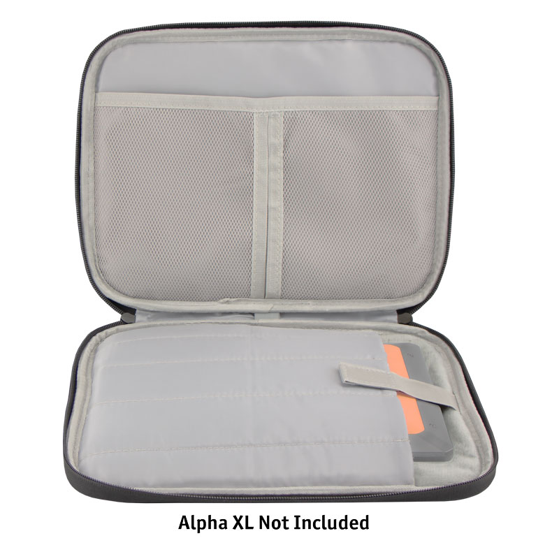 Protective Carrying Case with Alpha XL in Bottom Pocket