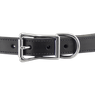 Black Leather Dog Collar Front Buckle Detail