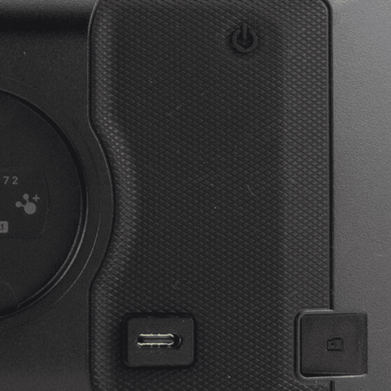 DriveTrack 72 Power Button and Charging Port Detail