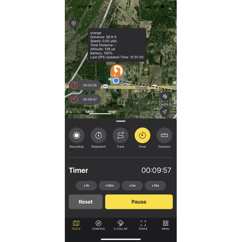 Pathfinder 2 MINI Compass Timer Screen