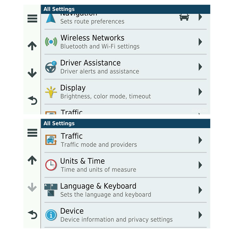Garmin DriveTrack 71 Screen Detail