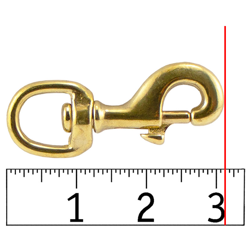 Solid Brass Bolt Snap Size Detail