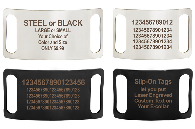 Steve's SLIDE-ON TAGS Laser Engraved Collar ID Plates