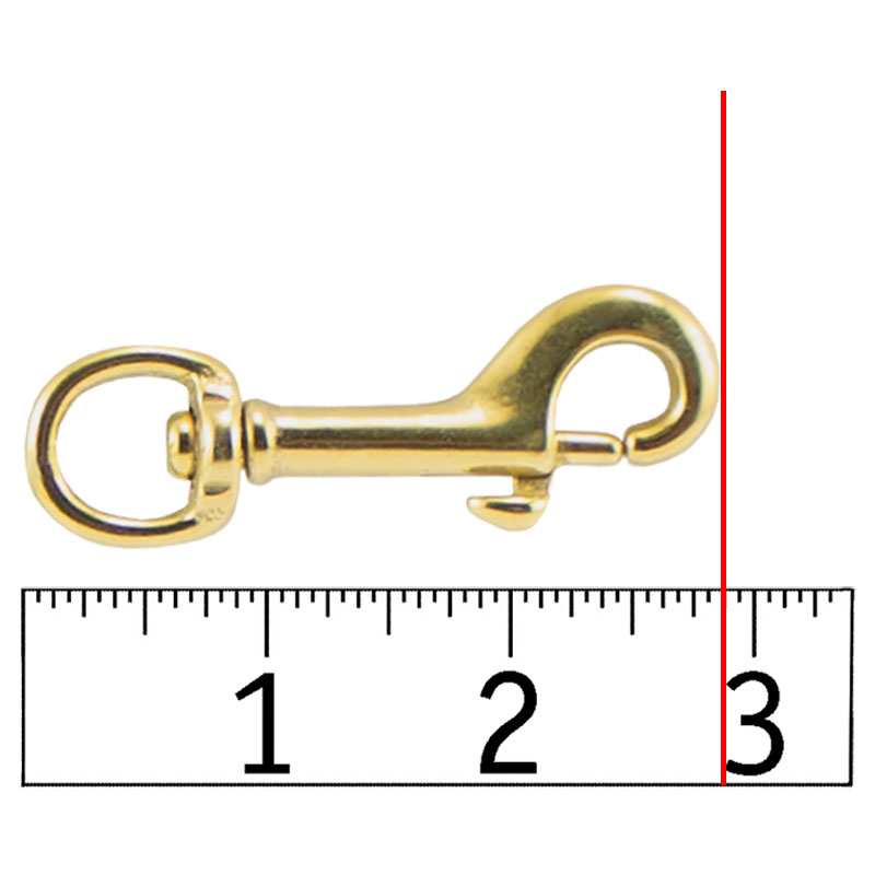 Solid Brass Bolt Snap Size Detail