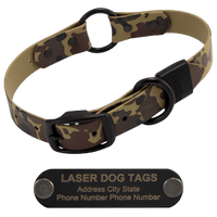  shop STEALTH Dawg -- CAMO 1 in. Biothane O-Ring Dog Collar with Black Hardware