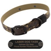  shop STEALTH Dawg -- CAMO 1 in. Biothane Standard Dog Collar with Black Hardware