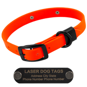  shop STEALTH Dawg -- ORANGE 1 in. Biothane Collar with Black Hardware