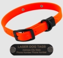 STEALTH Dawg -- ORANGE 1 in. Biothane Collar with Black Hardware