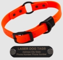 STEALTH Dawg -- ORANGE 1 in. Biothane O-Ring Collar with Black Hardware