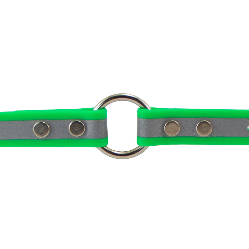 Reflective Biothane Center Ring Collar Ring Detail