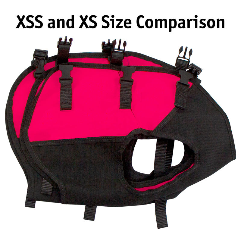 Sylmar Body Guard Dog Vest XSS and XS Comparison Detail