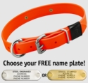 HUNTER ORANGE BIG DAWG 1 in. Biothane D-End Collar