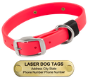 LASER BIG DAWG -- HOT PINK 1 in. Biothane Standard Collar