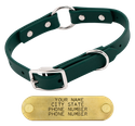 THE little DAWG -- FOREST GREEN 3/4 in. Biothane O-Ring Collar -- 15 in. Neck