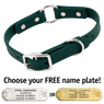 THE little DAWG -- FOREST GREEN 3/4 in. Biothane O-Ring Collar -- 15 in. Neck