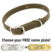  shop THE little DAWG -- OLIVE GREEN 3/4 in. Biothane Standard Collar