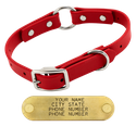 THE little DAWG -- CHERRY RED 3/4 in. Biothane O-Ring Collar -- 15 in. Neck