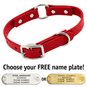  shop THE little DAWG -- CHERRY RED 3/4 in. Biothane O-Ring Collar -- 15 in. Neck