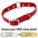THE little DAWG -- CHERRY RED 3/4 in. Biothane O-Ring Collar -- 15 in. Neck
