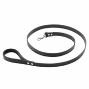 BLACK "The Roxy" Premium 2-Ply Leather Snap Lead - 6ft. x 1 in.
