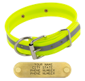 YELLOW 1-1/2 in. Beaded Reflective D-End Dog Collar