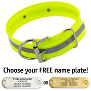  shop YELLOW 1-1/2 in. Beaded Reflective D-End Dog Collar