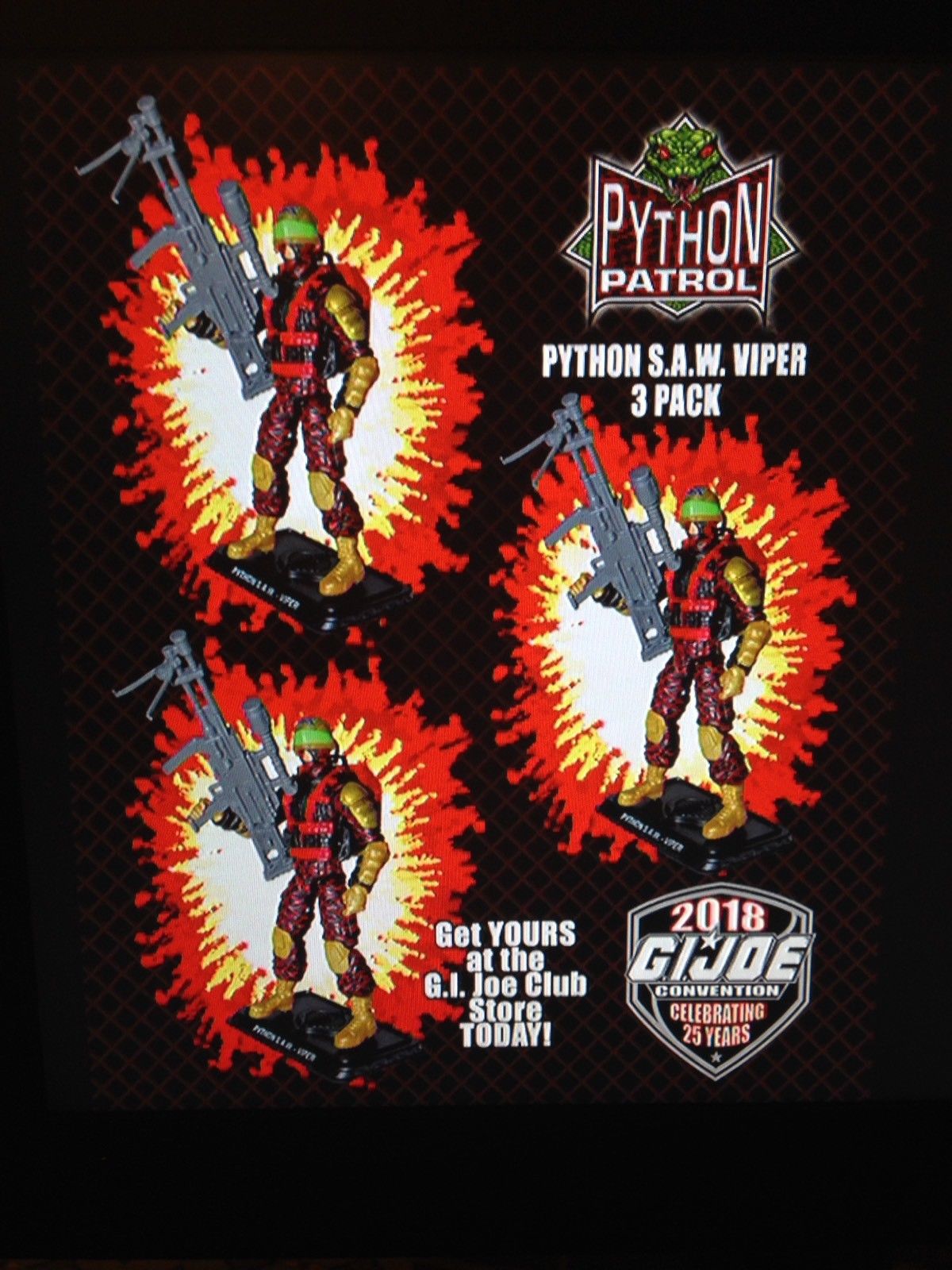 GI JOE 2018 Joecon Convention Exclusive Python Patrol SAW Vipers Action