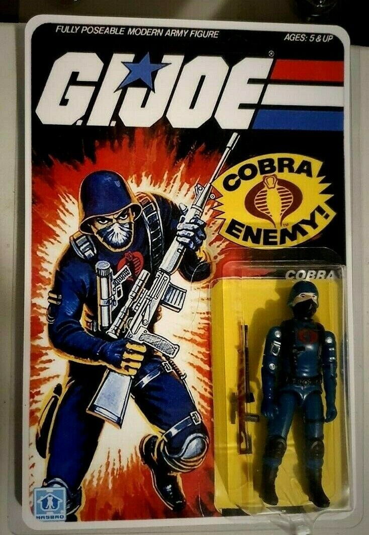 GI JOE CUSTOM CARDED Black Major Exclusive COBRA SOLDIER Action Figure