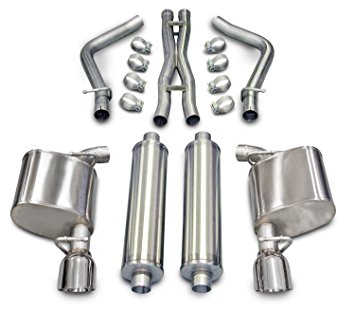 CORSA 14866BLK Cat-Back Exhaust System For Chevy Silverado/Sierra 1500 (2014+) - Dual Wall Black Tips