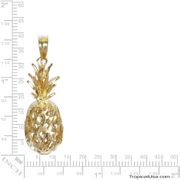 14K Gold Diamond Cut Pineapple Pendant 4L Hawaii