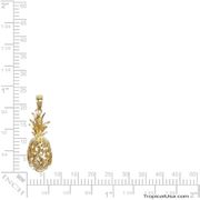 14K Gold Diamond Cut Pineapple Pendant M Hawaii