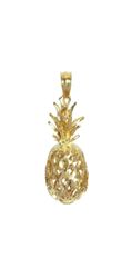 14K Gold Diamond Cut Pineapple Pendant L Hawaii