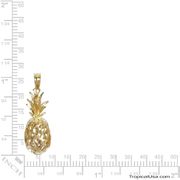 14K Gold Diamond Cut Pineapple Pendant L Hawaii