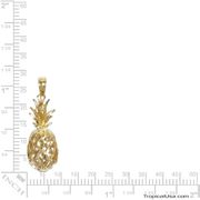 14K Gold Diamond Cut Pineapple Pendant XL Hawaii